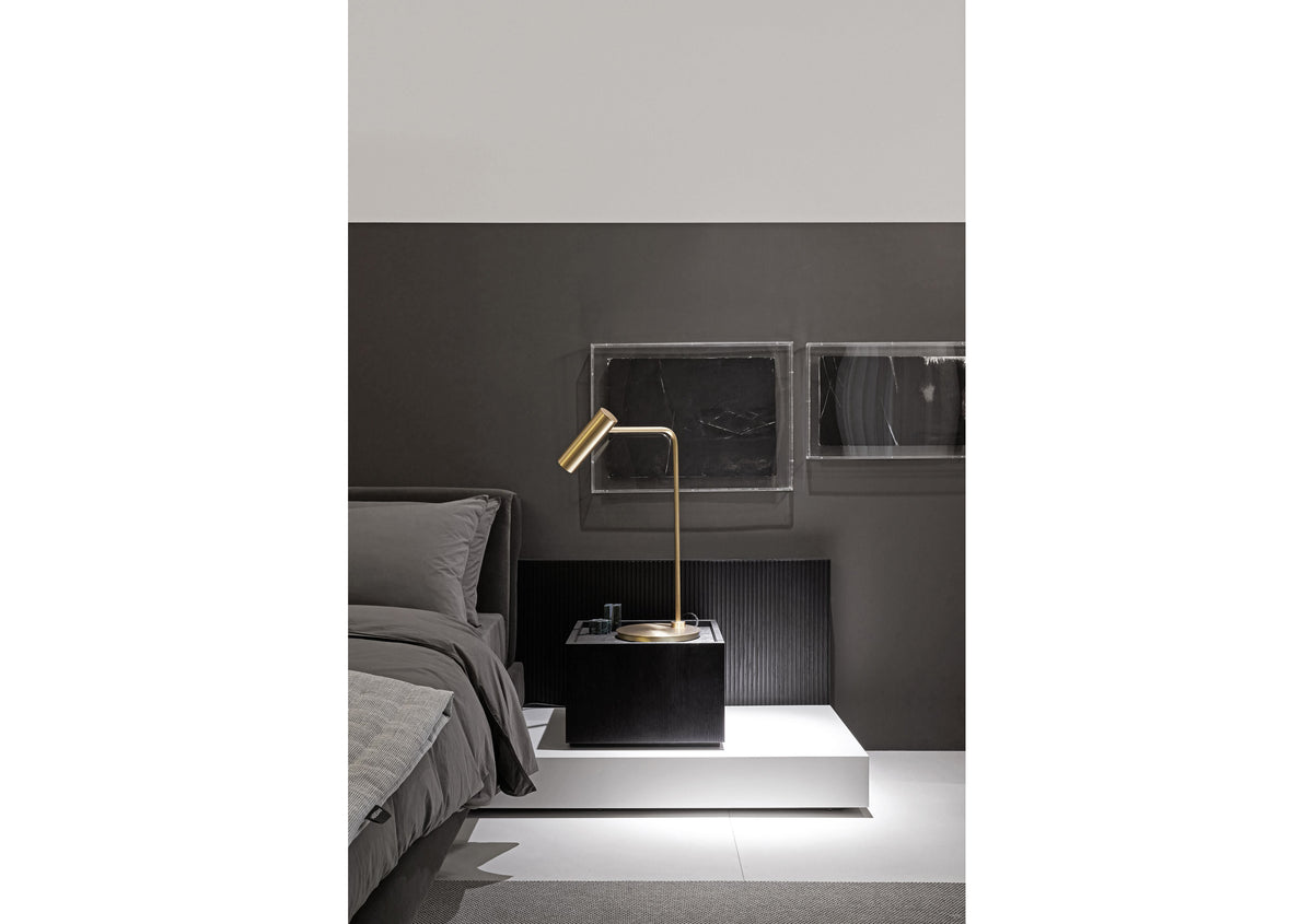 Heron Table Lamp In Satin Brass (Quick Ship)