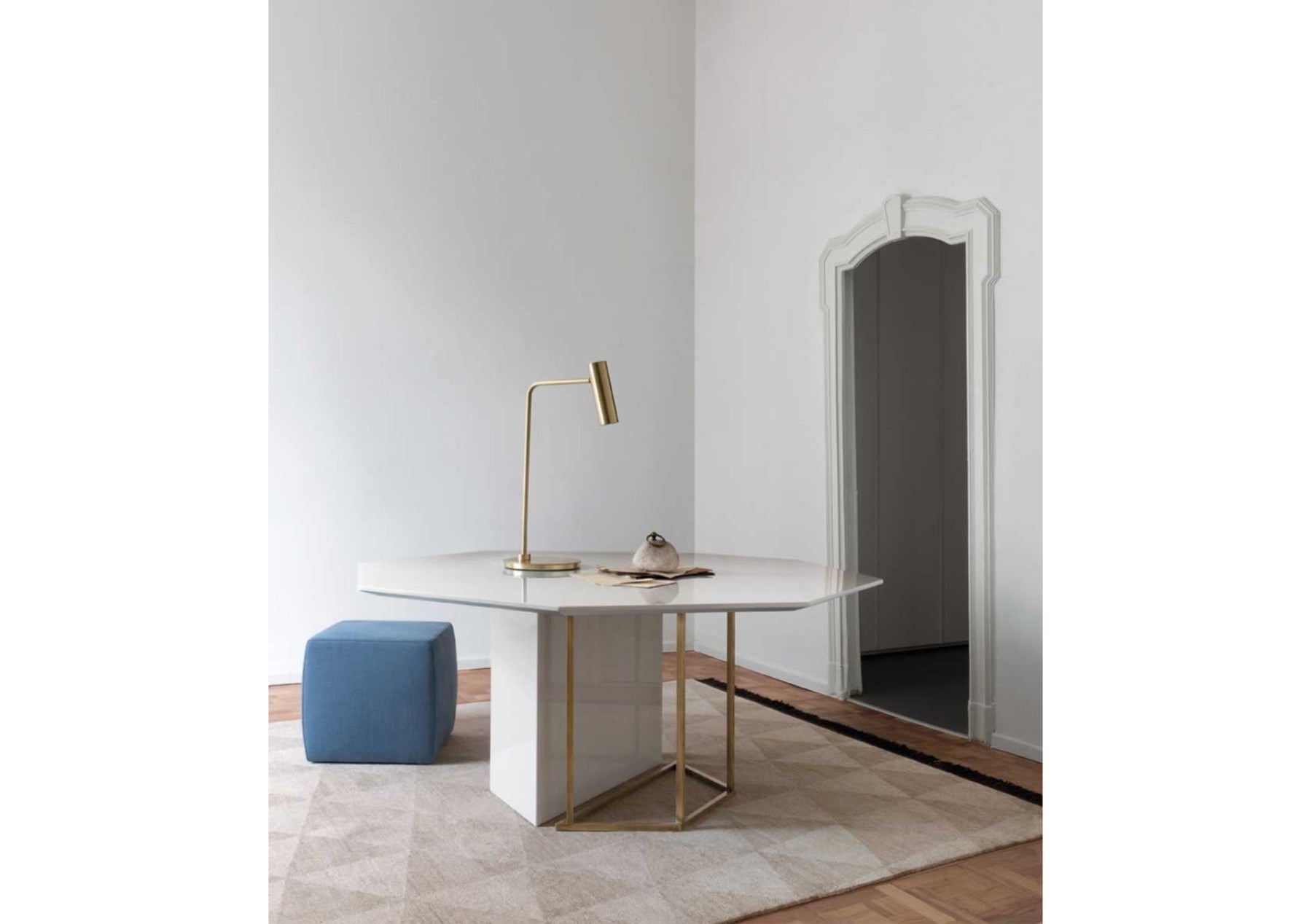 Heron Table Lamp In Satin Brass (Quick Ship)