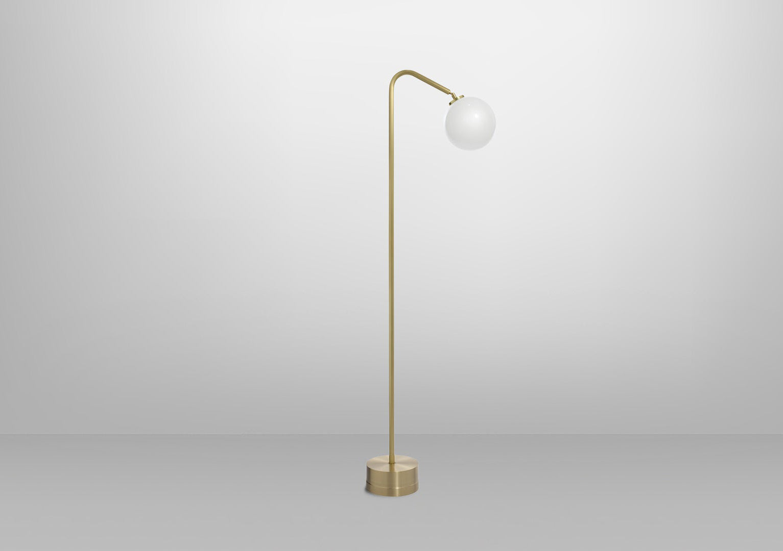 Oscar Floor Lamp In Satin Brass With Opal (Quick Ship)