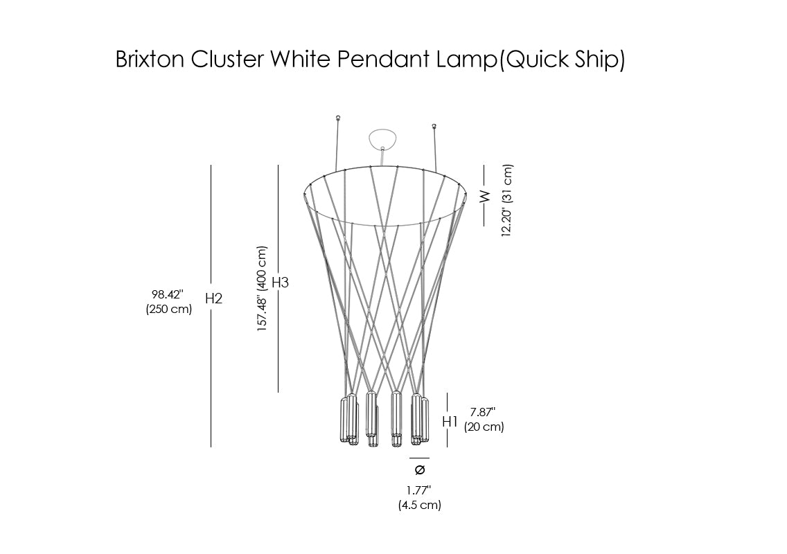 Brixton Cluster White Pendant Lamp (Quick Ship)