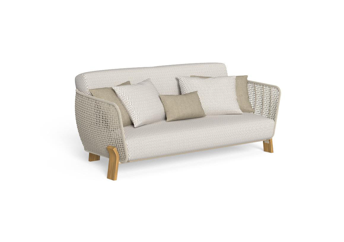 Finish - Natural Teak Frame White Beige Cushions