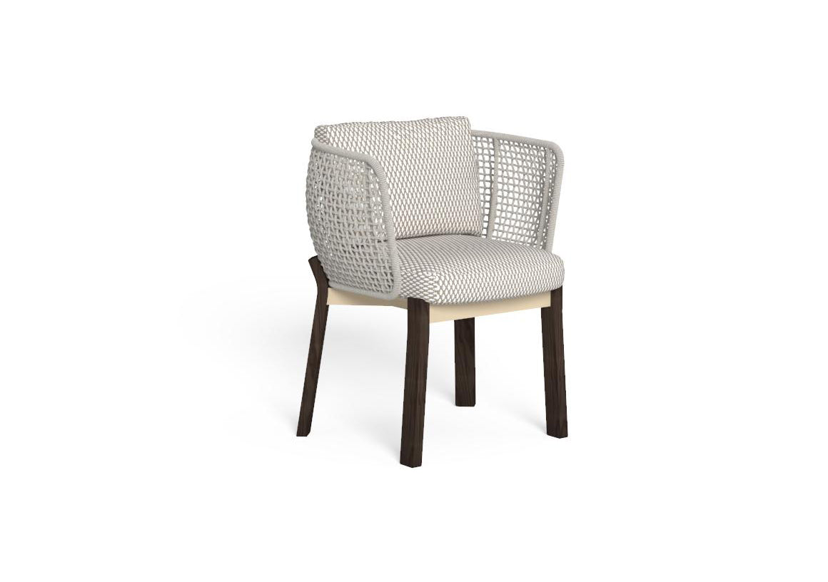Finish - Rosewood Frame White Beige Cushions