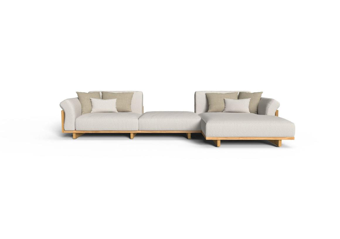 Finish - Natural Teak Frame White Beige Cushions
