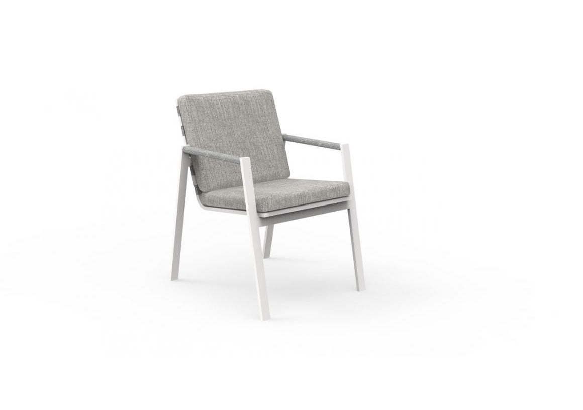 Finish - White Frame Light Gray Cushions