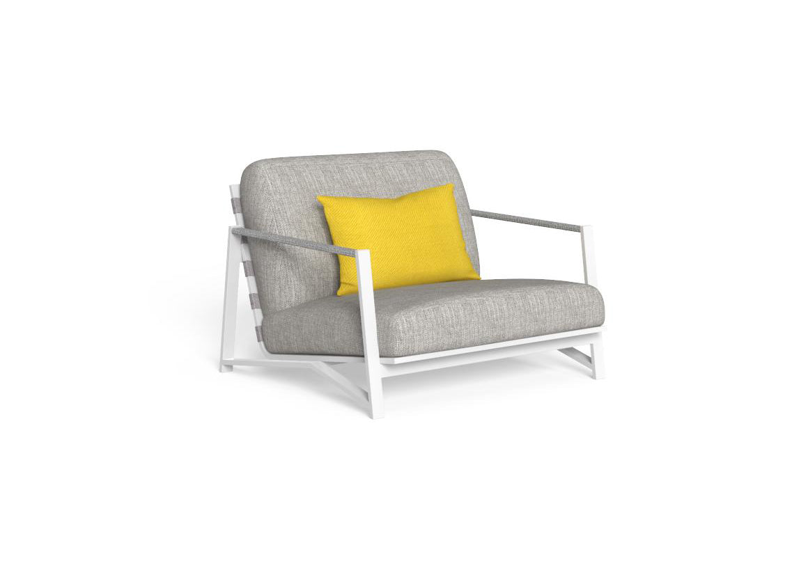 Finish - White Frame Light Gray Cushions