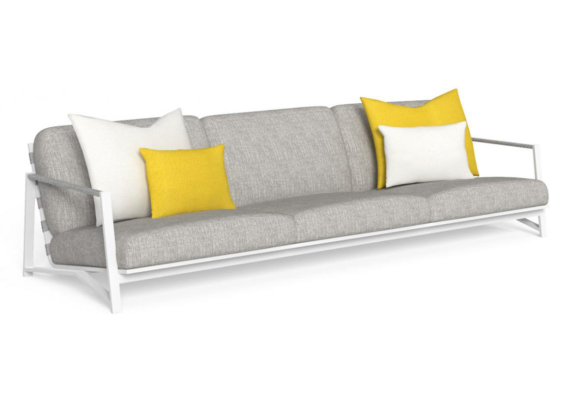 Finish - White Frame Light Gray Cushions