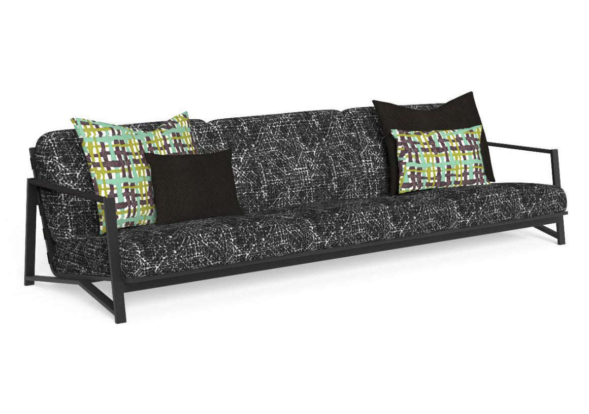 Finish - Graphite Frame Black Abstract Cushions