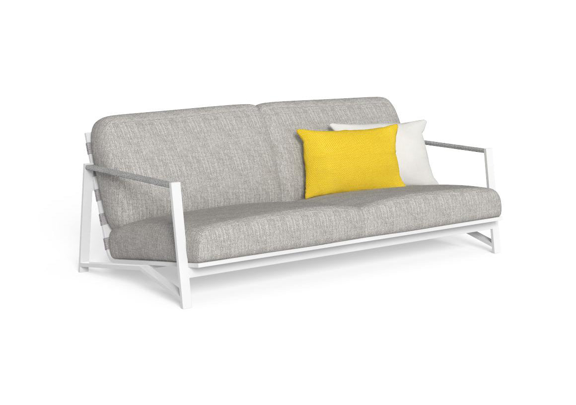 Finish - White Frame Light Gray Cushions