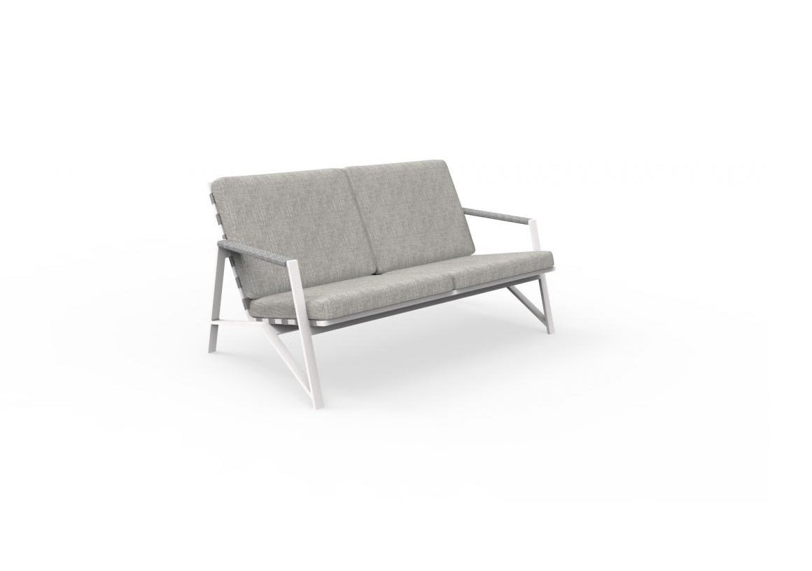 Finish - White Frame Light Gray Cushions