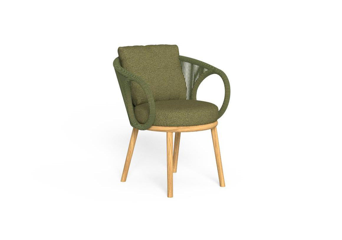Finish - Natural Teak Frame Green Pine Cushions