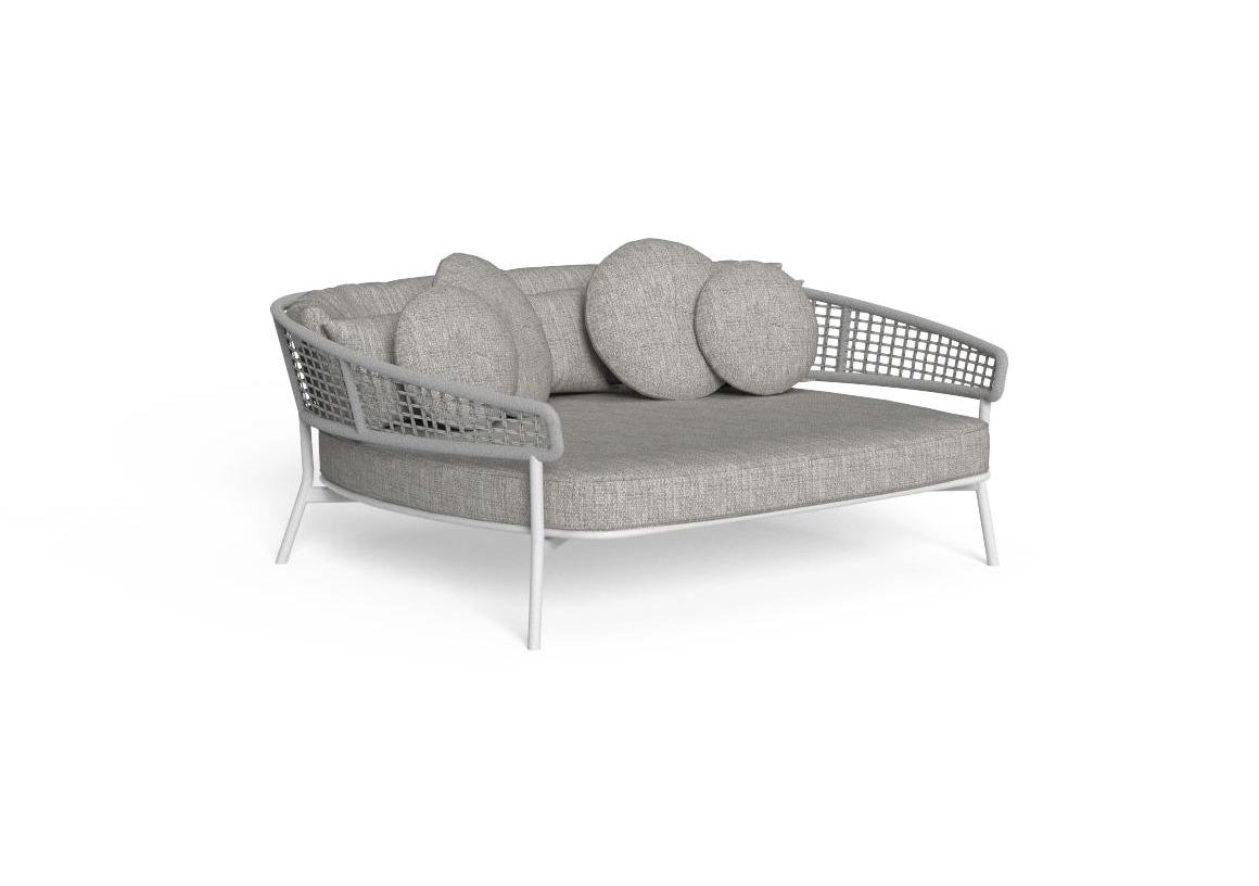 Finish - White Frame Light Gray Cushions
