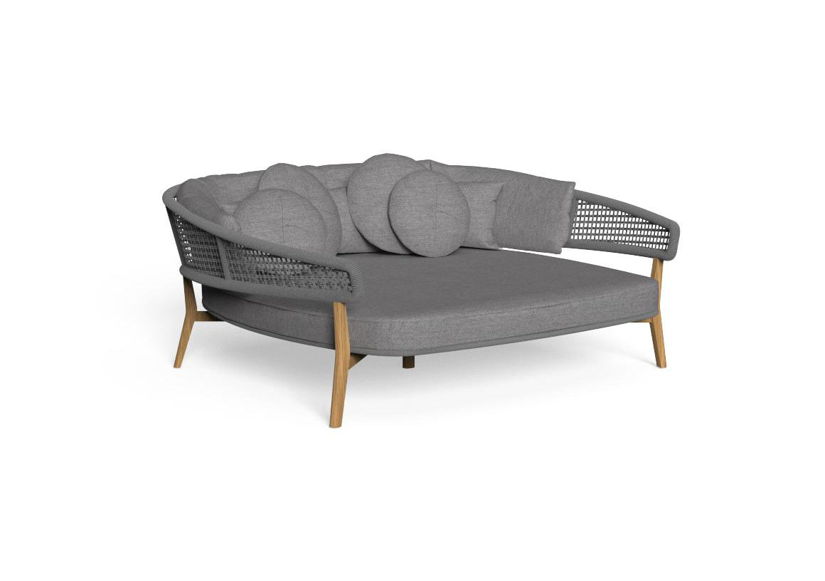 Finish - Teak Frame Gray Cushions