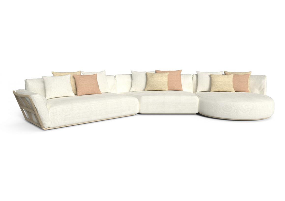 Finish - Beige Frame White Cushions