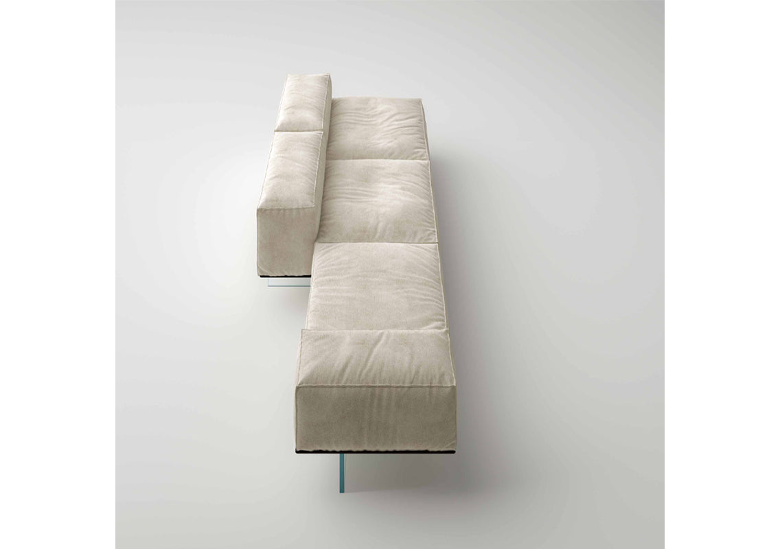 Soft Glass Sectional Fabric Sofa
