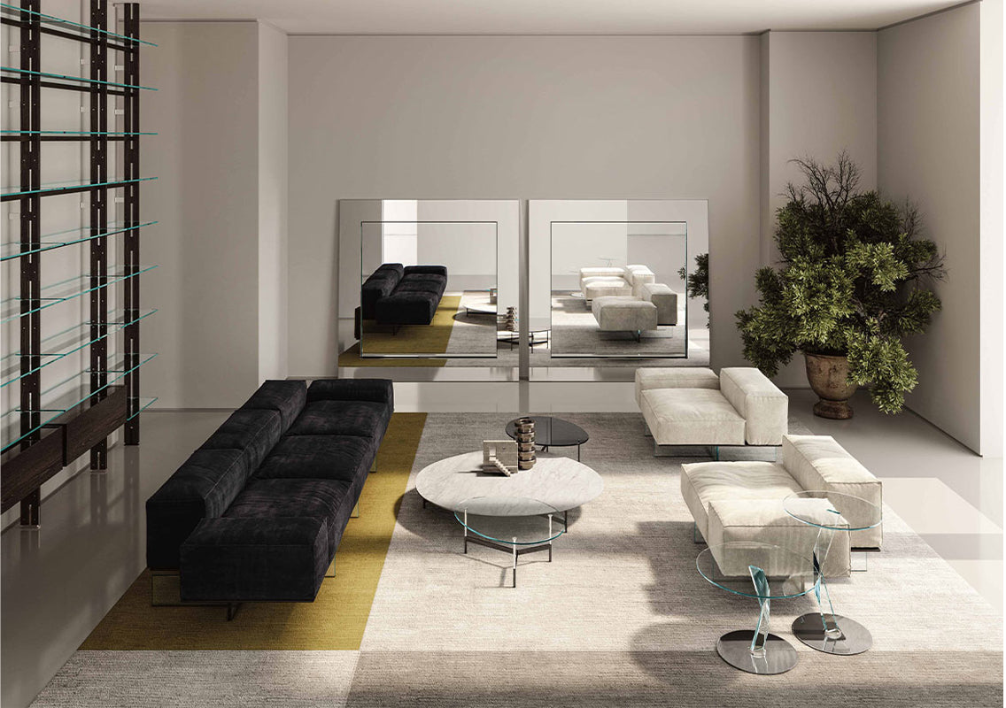 Soft Glass Sectional Fabric Sofa