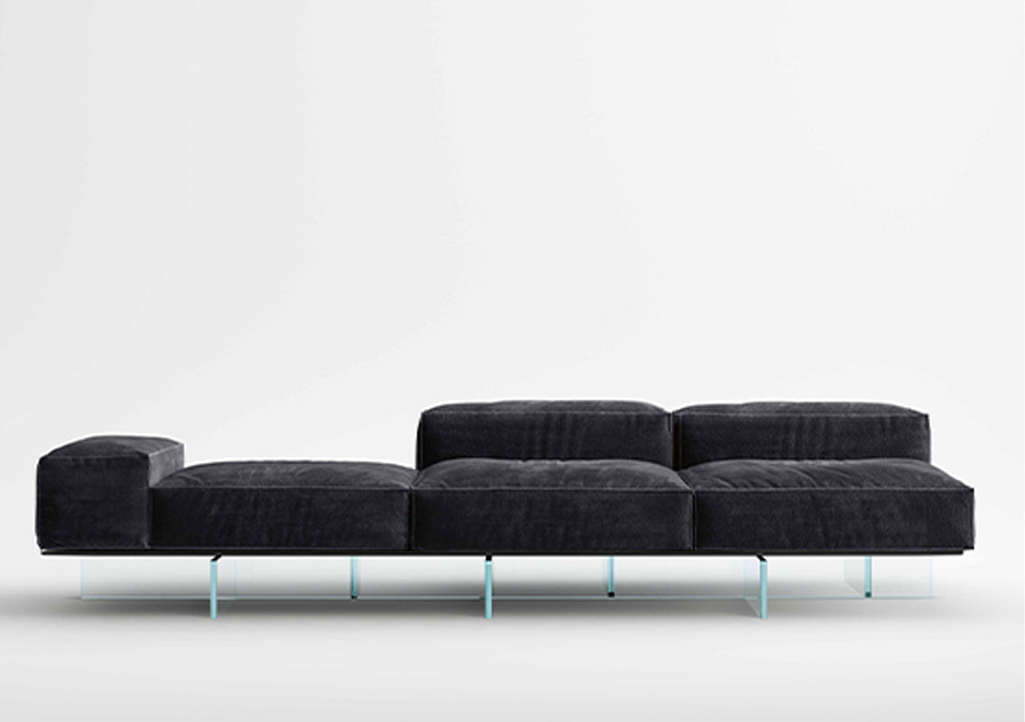Soft Glass Sectional Fabric Sofa