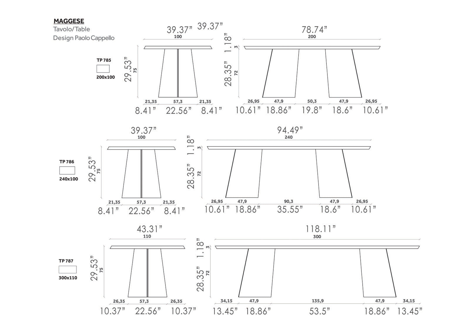 Maggese Fixed Dining Table