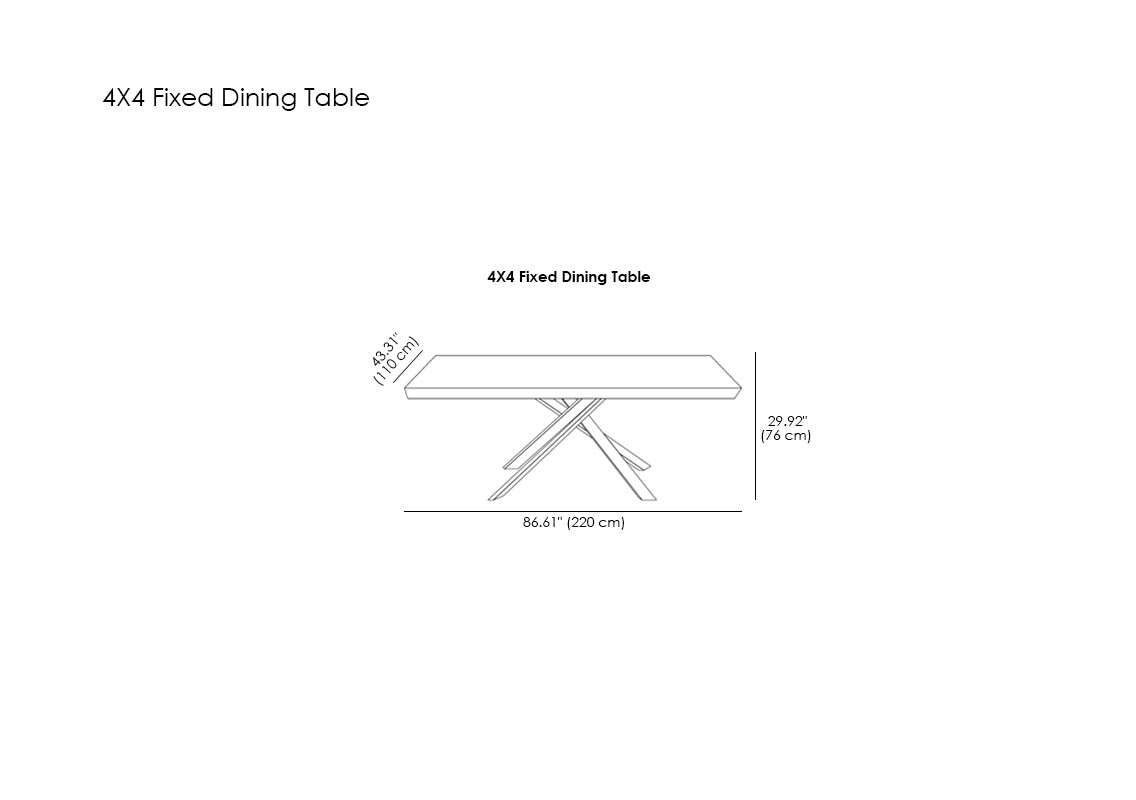 4X4 Fixed Dining Table