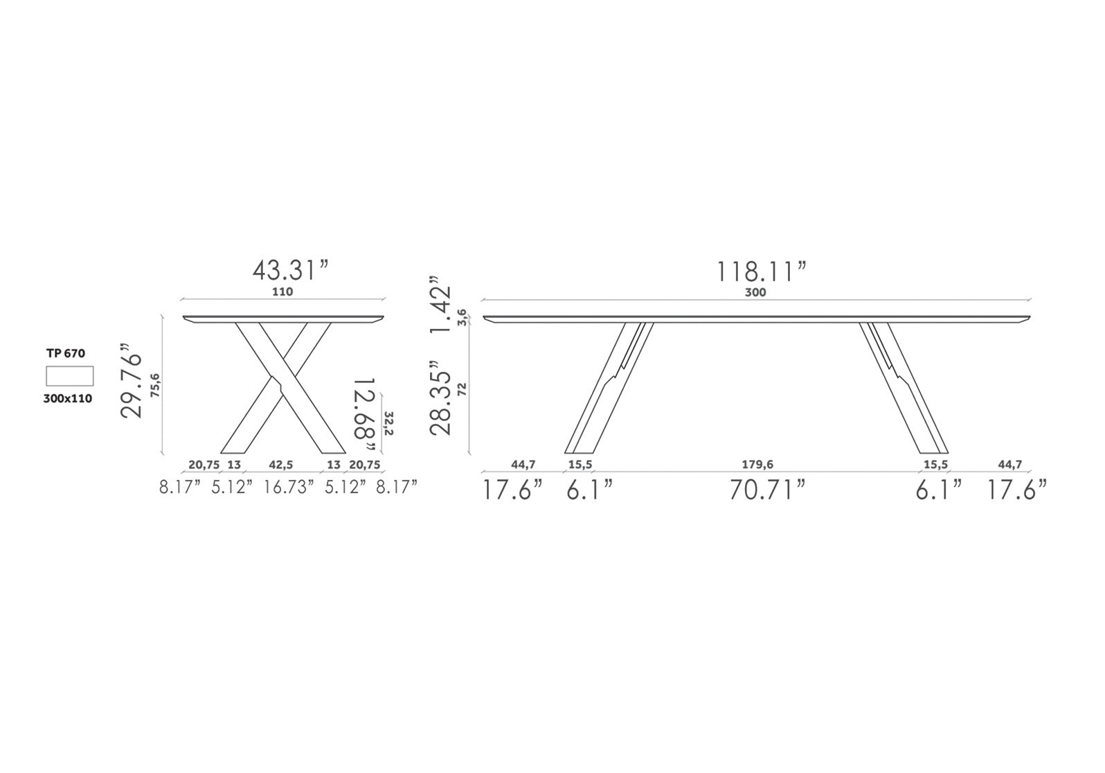 Gustave Fixed Dining Table
