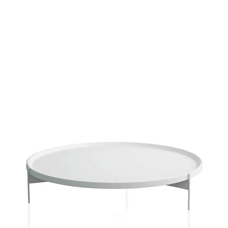 Abaco Coffee & Side Table In White Matte Lacquer (Quick Ship)