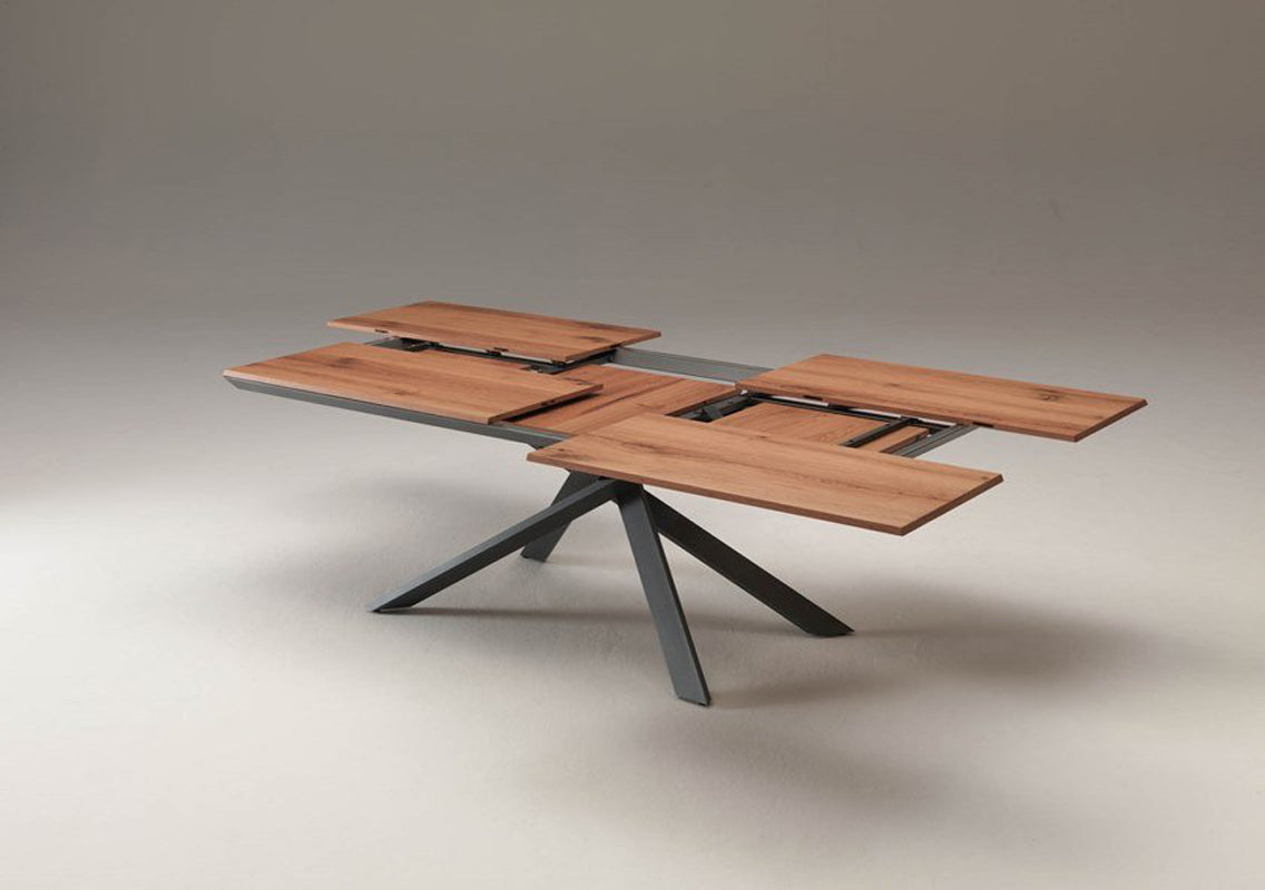 4X4 Extendable Dining Table Wild Cenere Oak Top (Quick Ship)