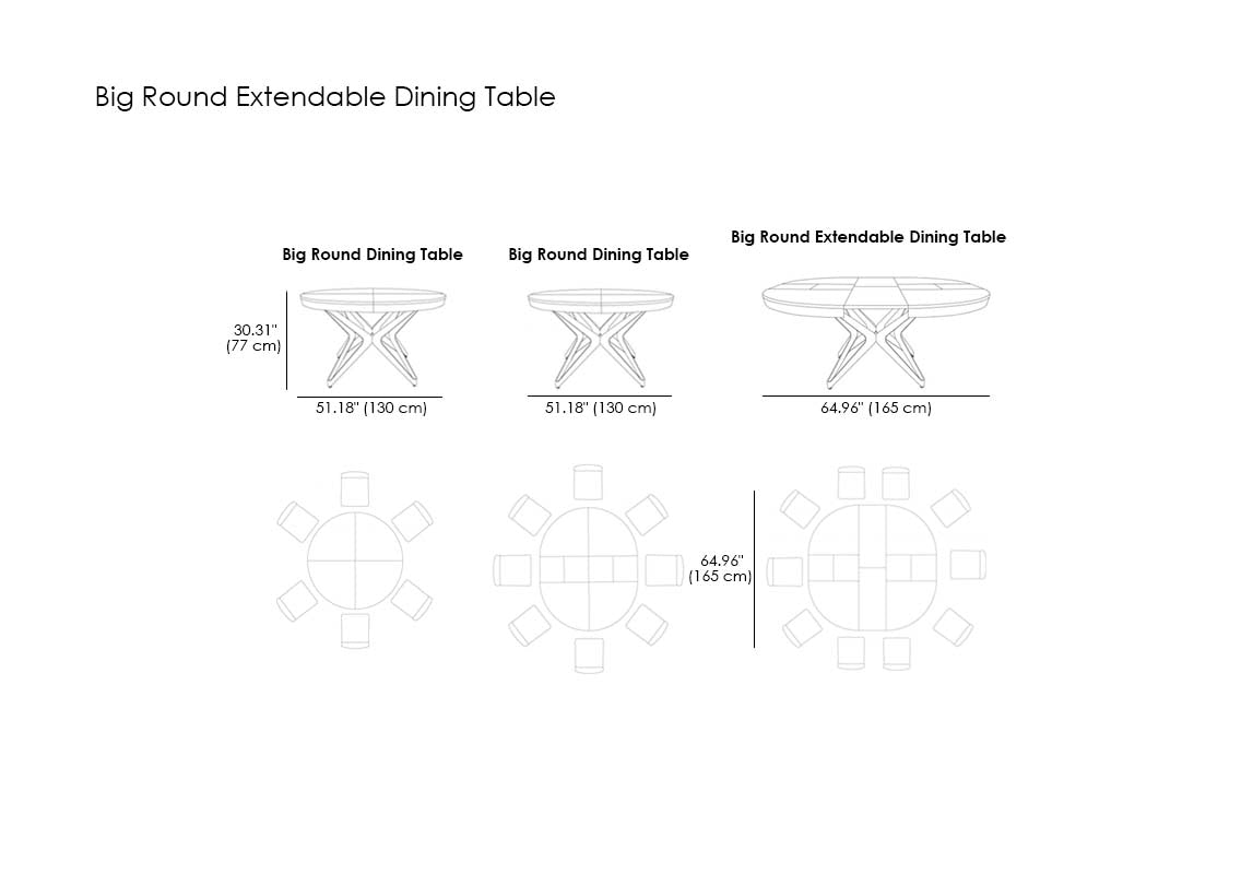 Big Round Extendable Dining Table