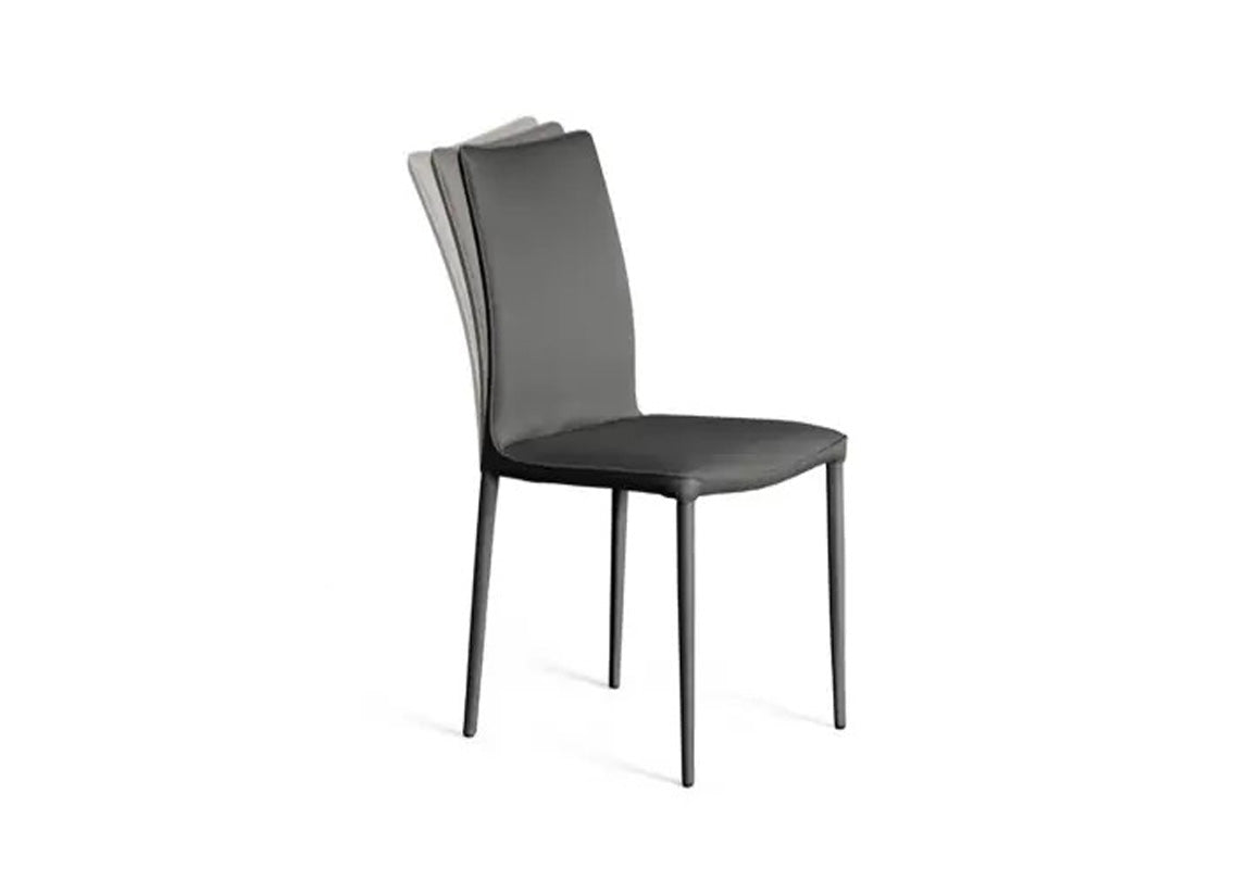 Nata Flex Chair with Quilted Backrest in Anthracite Premium Eco Leather (Quick Ship)