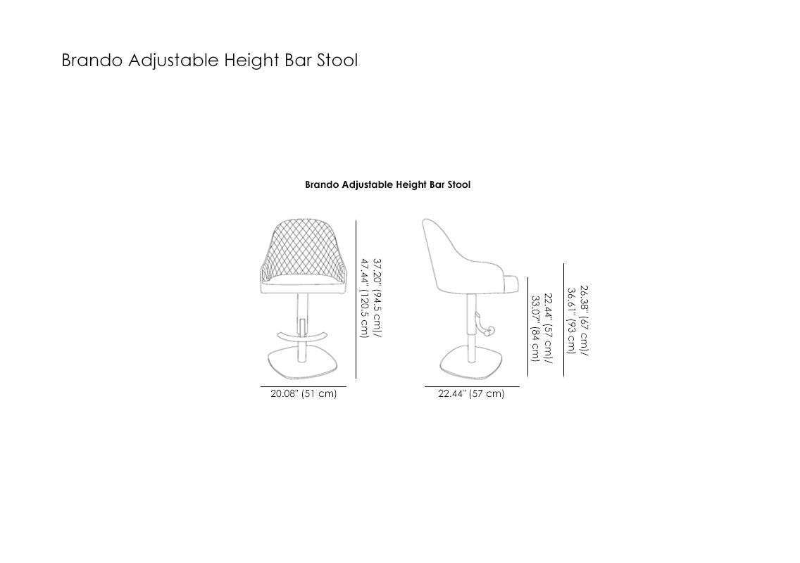 Brando Adjustable Height Bar Stool