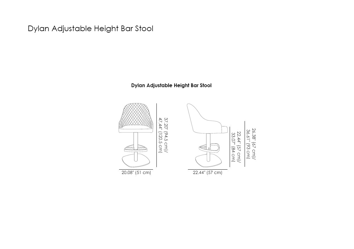 Dylan Adjustable Height Bar Stool