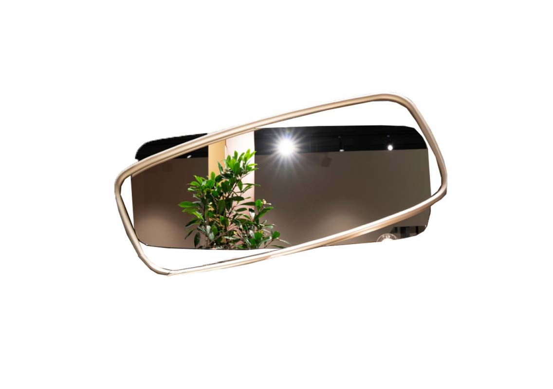Golden Wood Modern Mirror