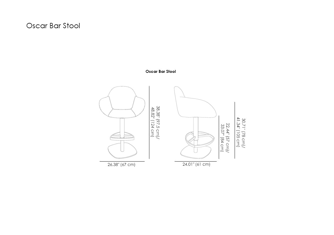 Oscar Height Adjustable Bar Stool