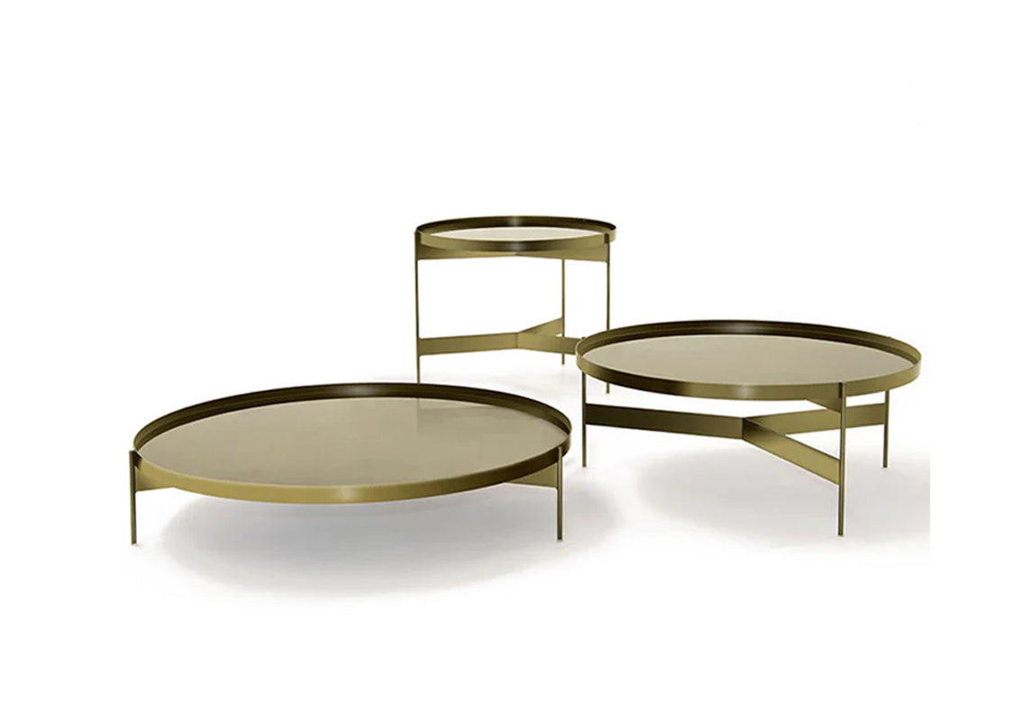 Abaco Coffee & Side Table In High Gloss Bronze (Quick Ship)