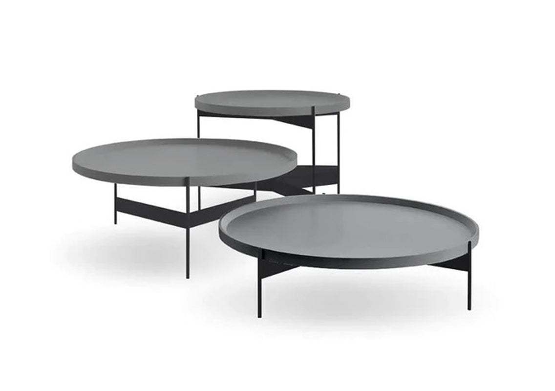 Abaco Coffee & Side Table with Medium Gray Top (Quick Ship)