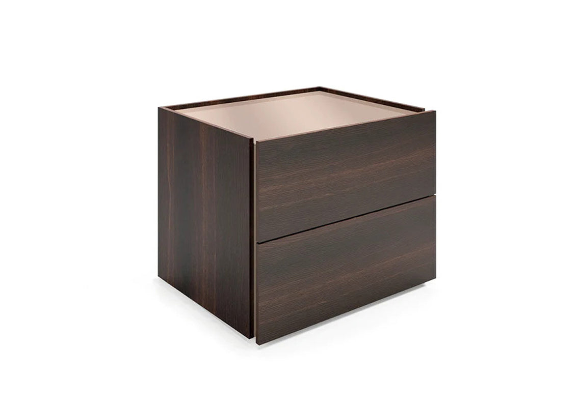 Atlante Nightstand Burnt Oak/Bronze Mirror (Quick Ship)