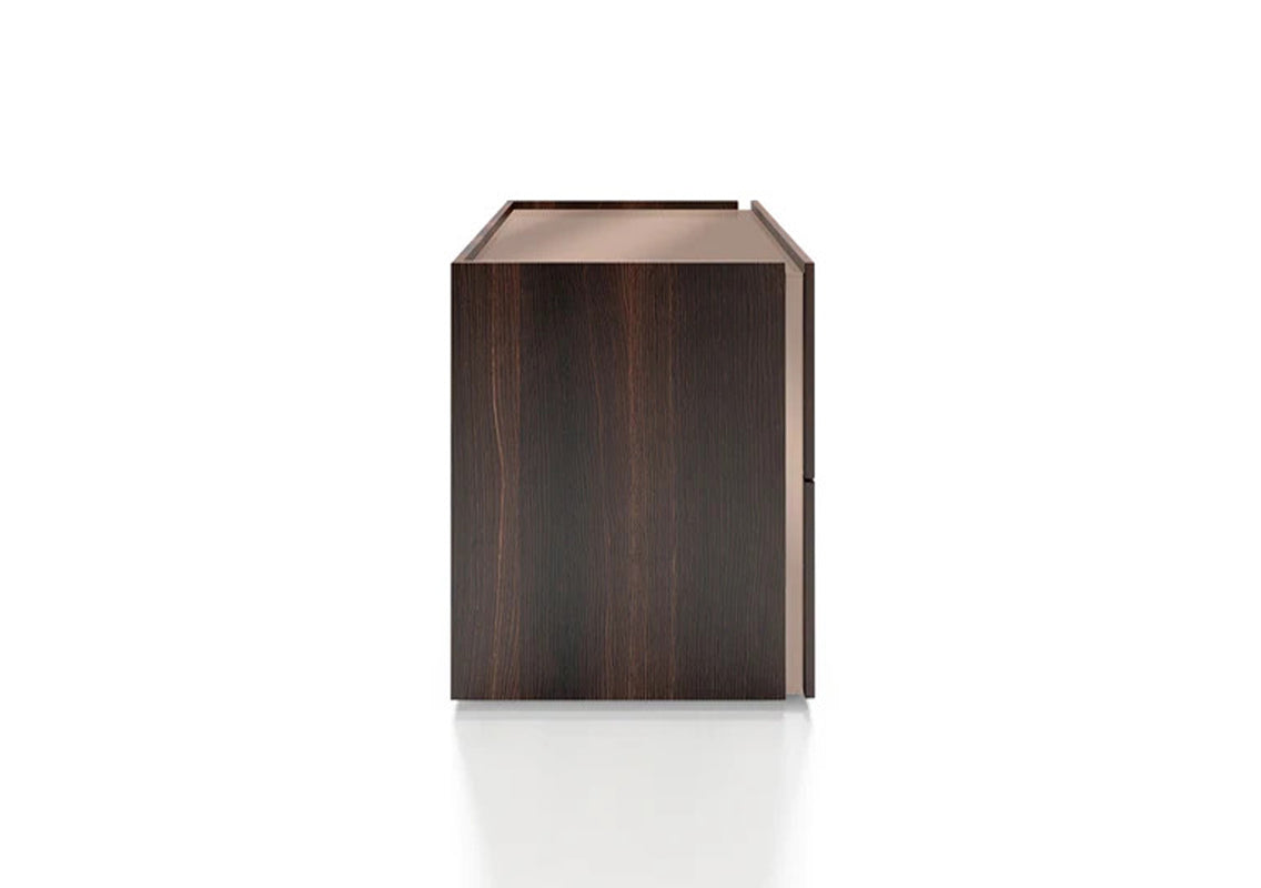 Atlante Nightstand Burnt Oak/Bronze Mirror (Quick Ship)