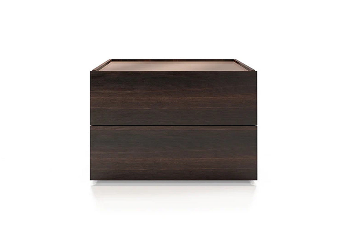 Atlante Nightstand Burnt Oak/Bronze Mirror (Quick Ship)