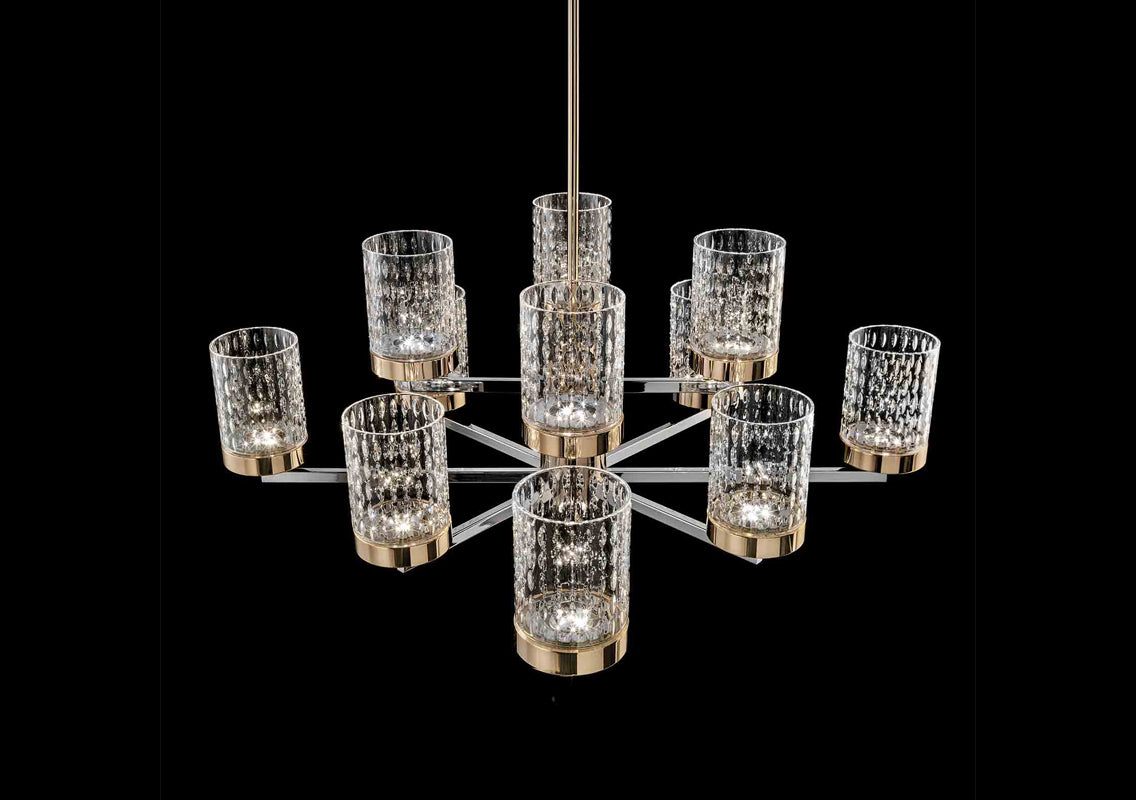 Quarzo Chandelier 8+4 Lights