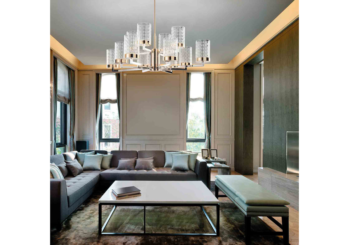 Quarzo Chandelier 8+4 Lights