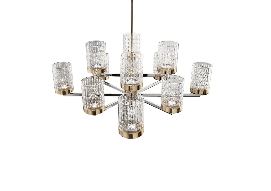 Quarzo Chandelier 8+4 Lights