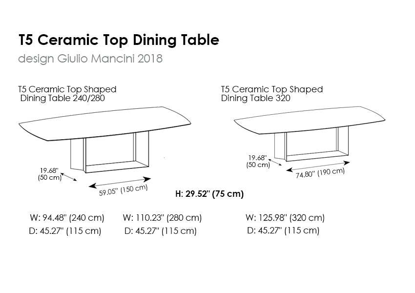 T5 Ceramic Top Dining Table
