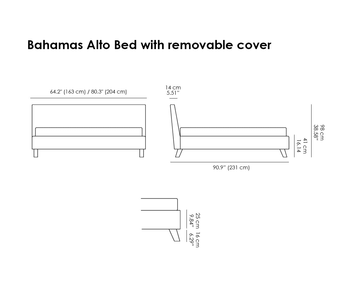 Bahamas Alto Bed. Removable Cover.