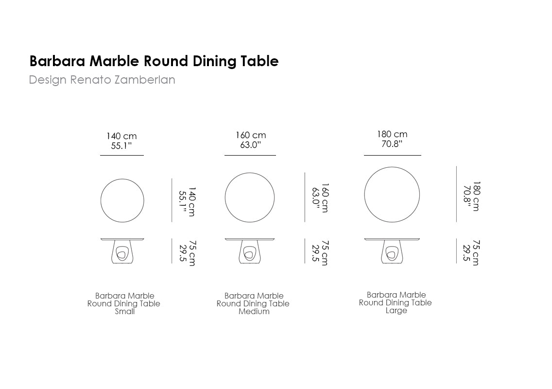 Barbara Marble Round Dining Table