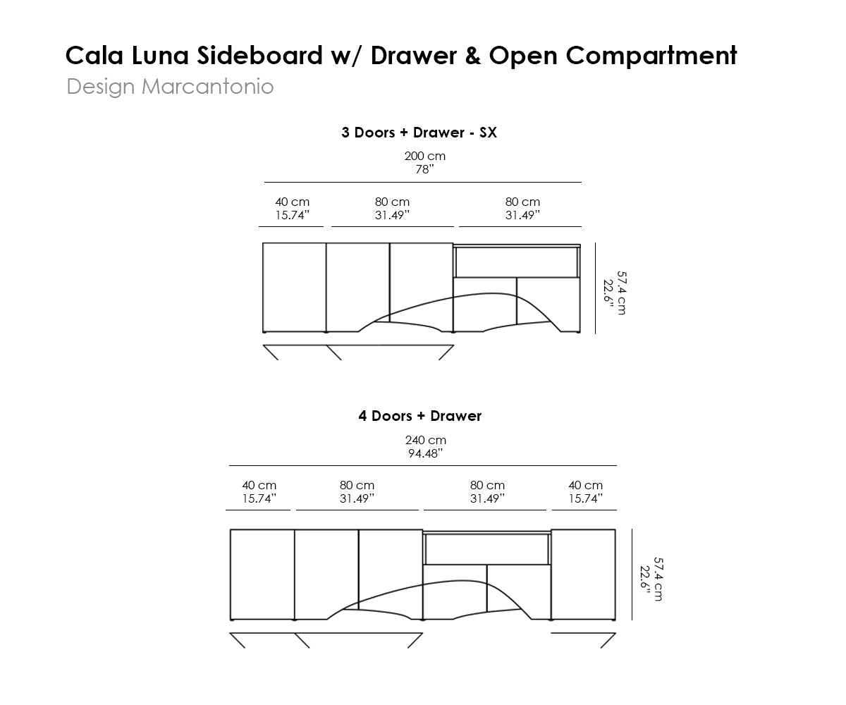 Cala Luna Sideboard w/ Drawer & Open Compartment