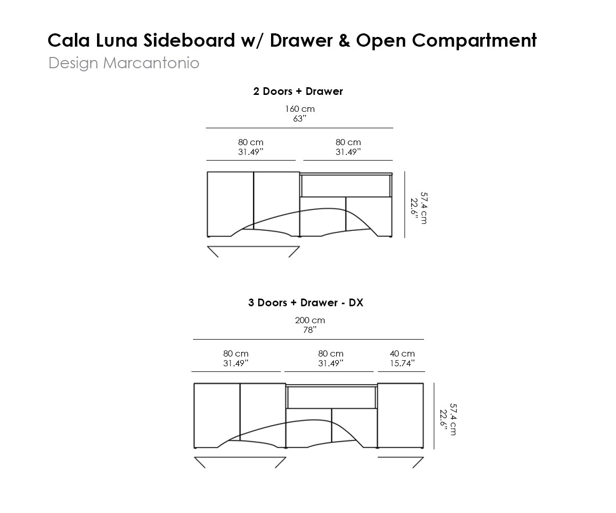 Cala Luna Sideboard w/ Drawer & Open Compartment