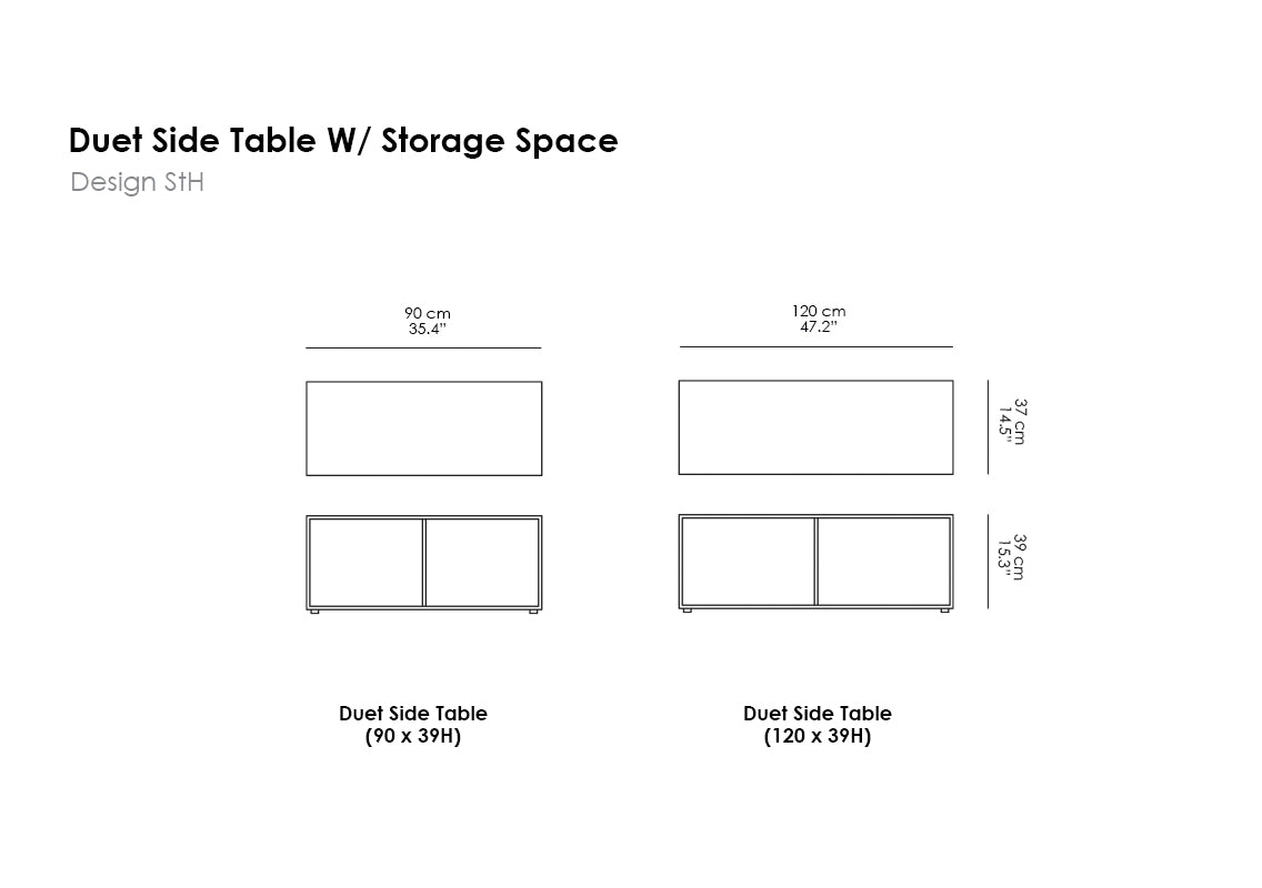 Duet Side Table W/ Storage Space