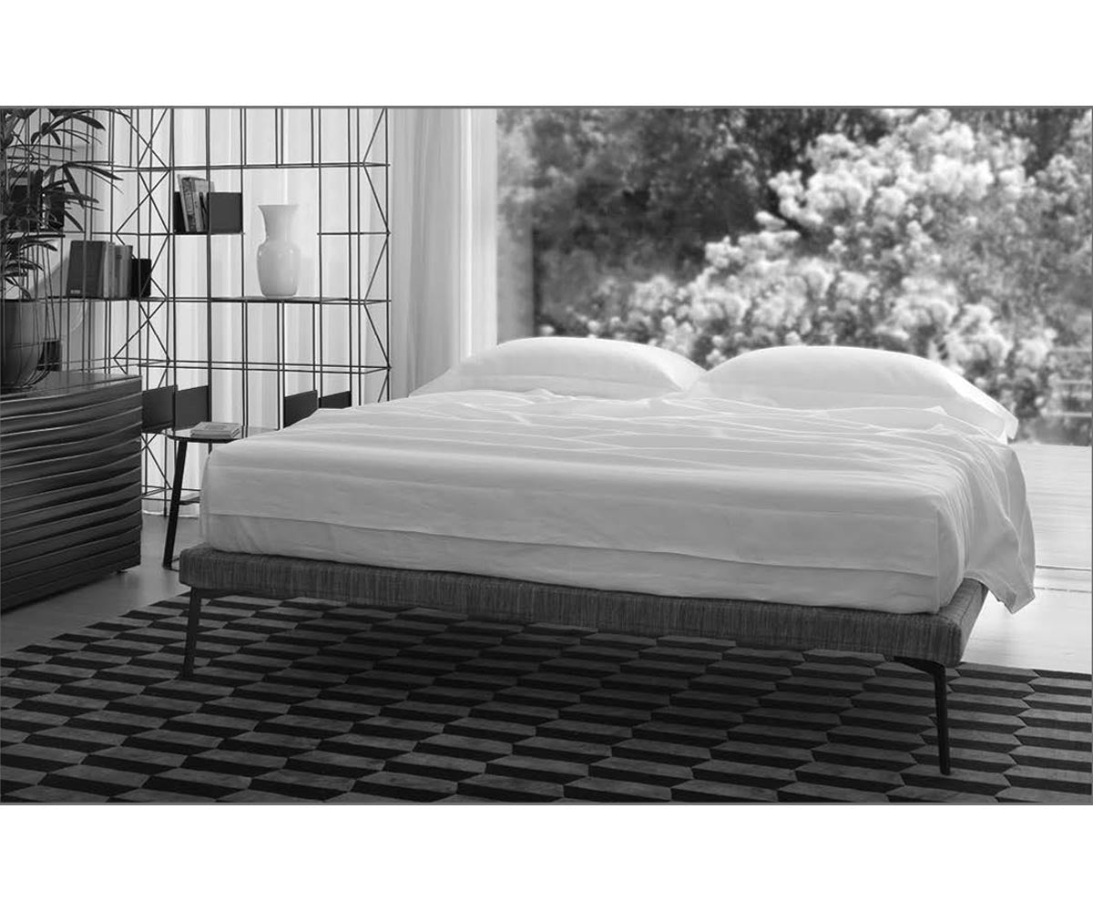 Ebridi Sommier Mid-Century Modern Bed. Removable Cover.