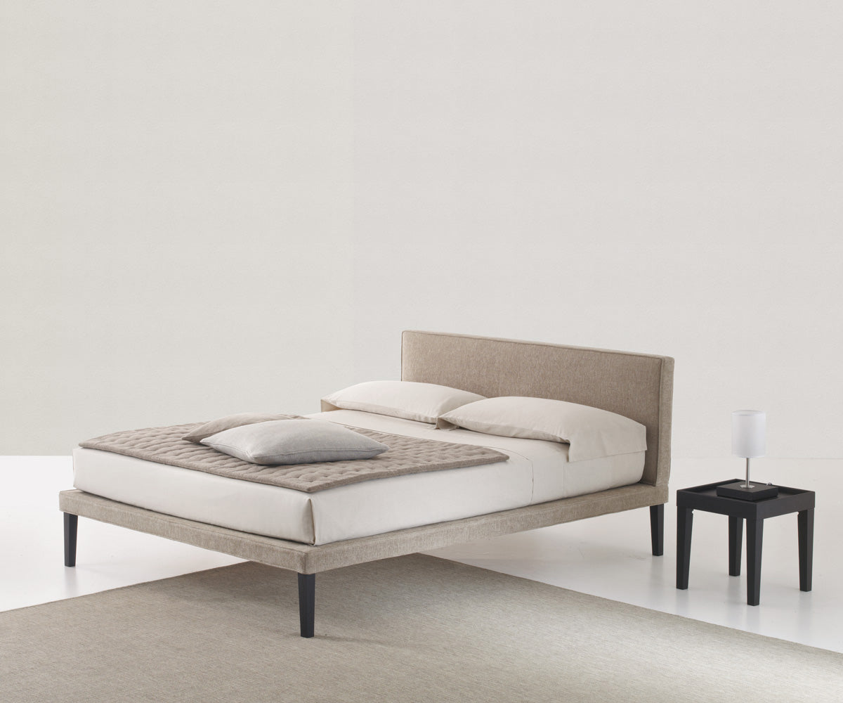 Ebridi Tessile Wood Bed. Removable Cover Modern.