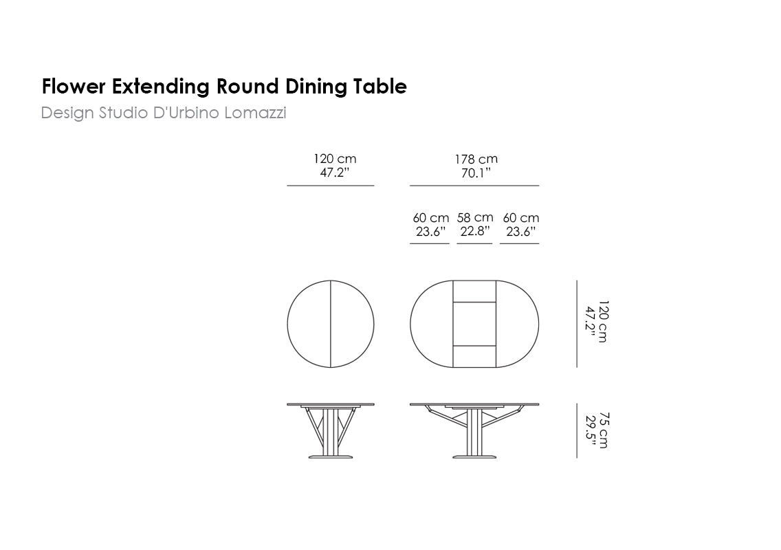 Flower Extending Round Dining Table