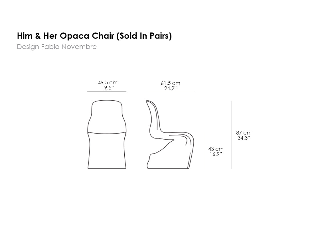 Him & Her Matte Chair (Sold In Pairs)