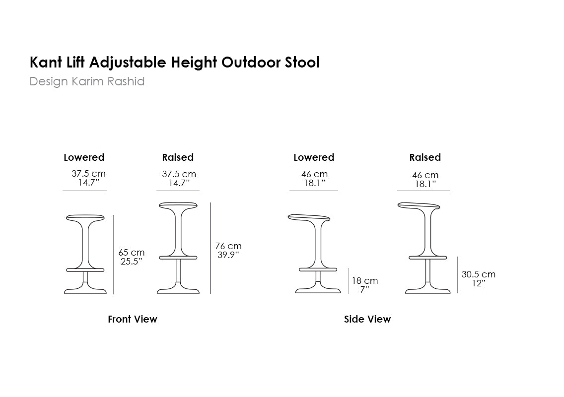 Kant Lift Adjustable Height Outdoor Stool